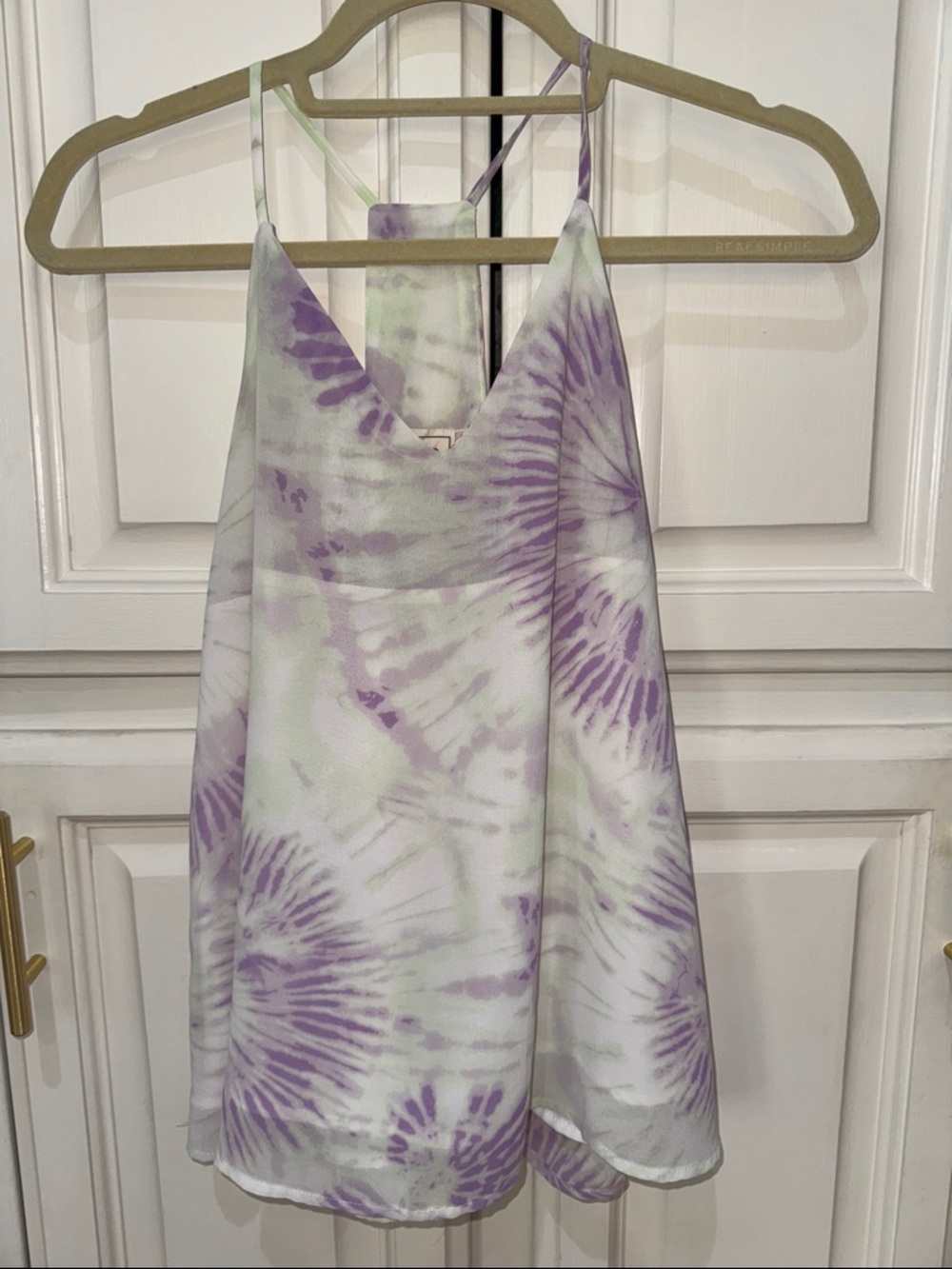 Green and Purple Tie Dye Halter Top SZ Small